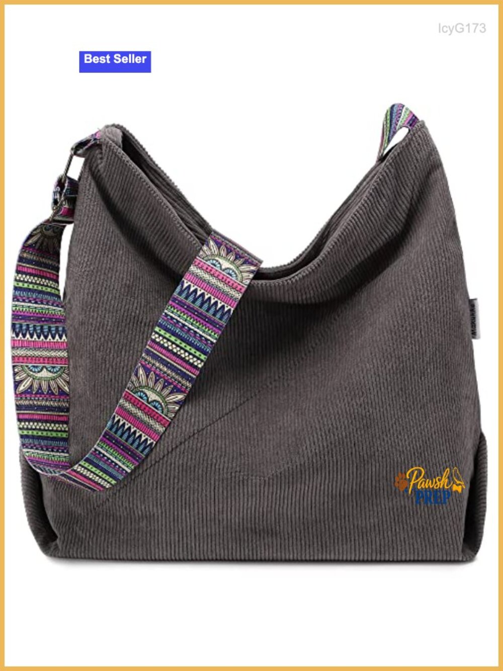 Large Corduroy Hobo Tote Bag Women Shoulder Handbag Crossbody